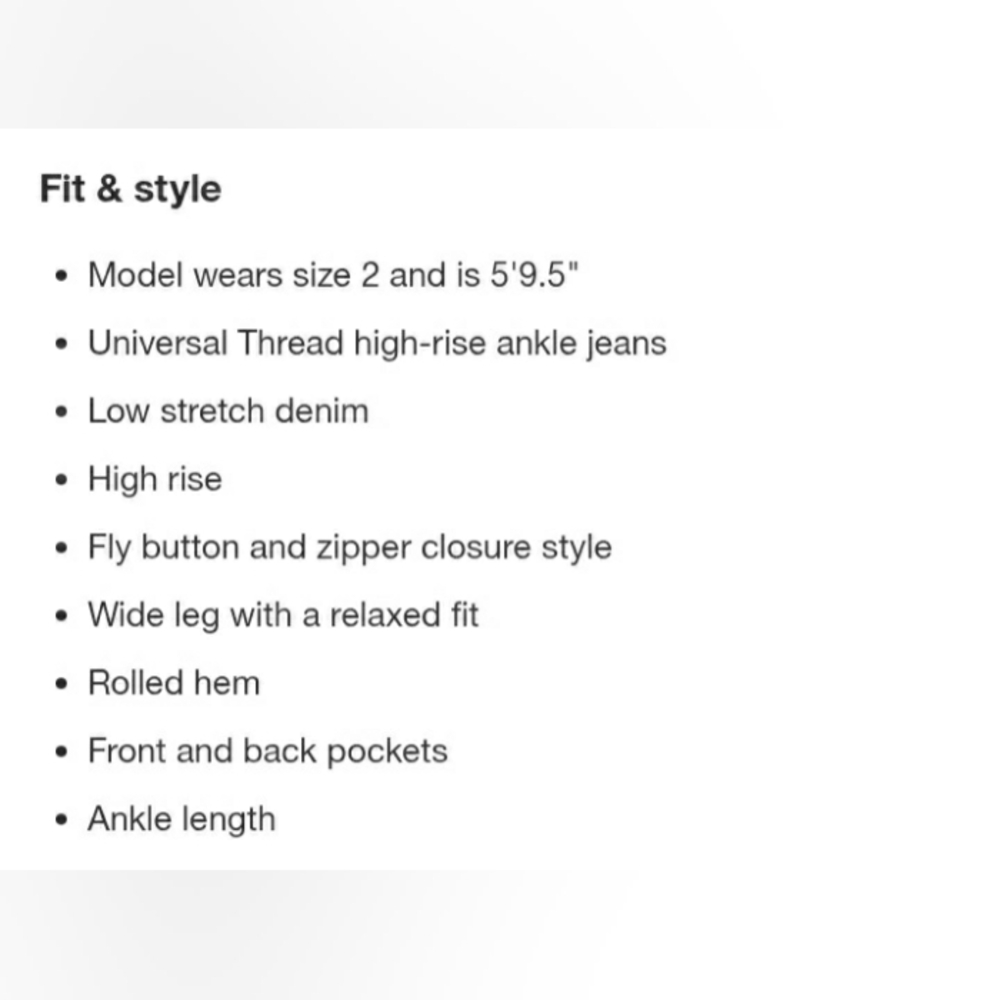 Universal Thread Coral Red High Rise Sailor Wide Leg Ankle Jeans Multi sizes NWT - Picture 4 of 16